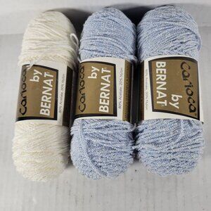 3 Skeins Bernat Carioca Vintage Discontinued Sport Weight Plied Yarn
